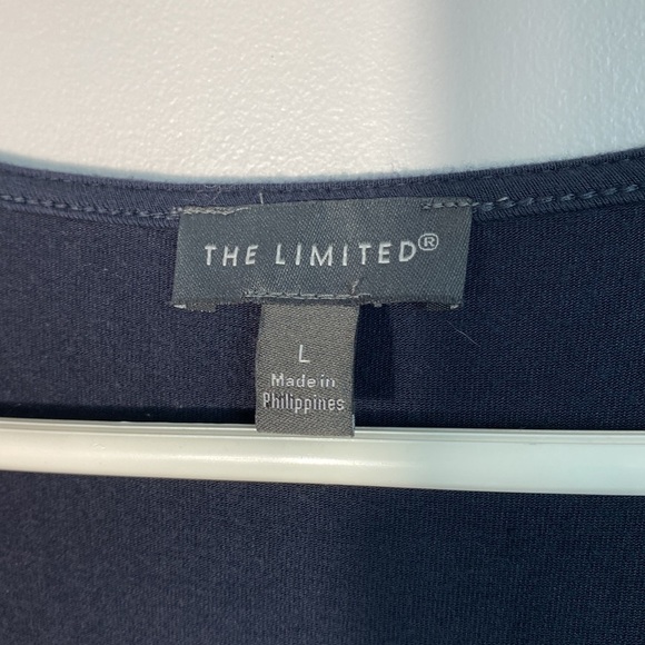 The Limited Jersey Navy and Blue Faux Wrap Dress size large - Picture 6 of 10